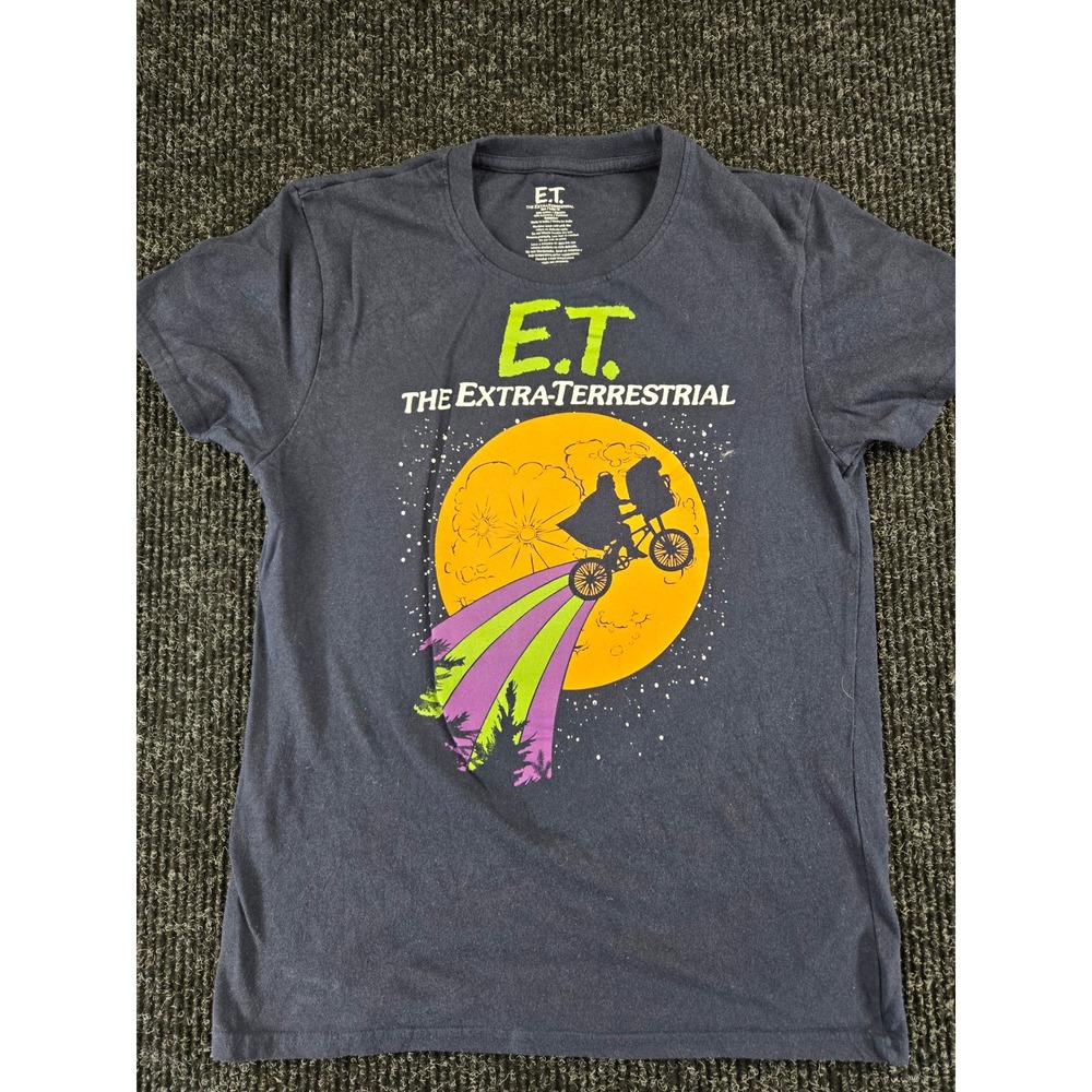 ET The Extra-Terrestrial Graphic T-Shirt Mens Medium Charcoal Grey 80s Movie Tee
